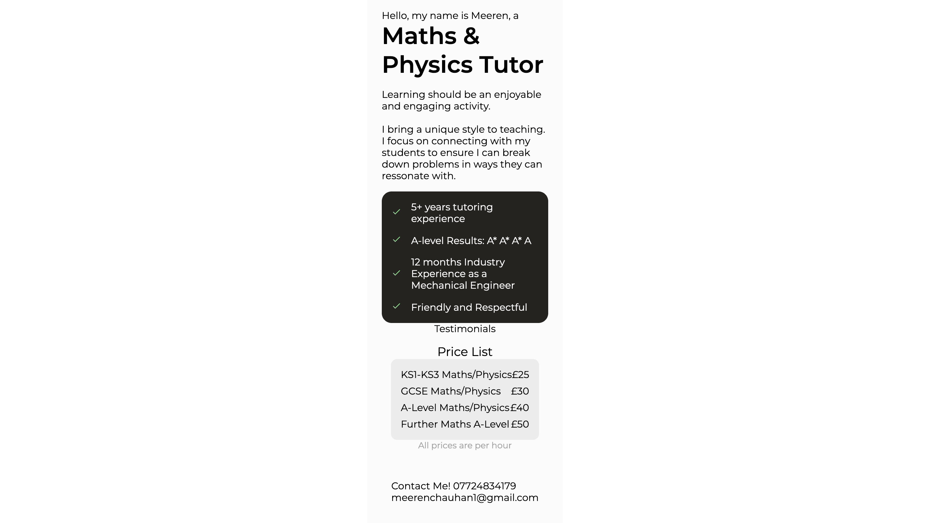 Second iteration of web design
